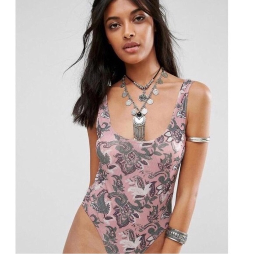 Intimately Free People Freesia Pink Bodysuit Large